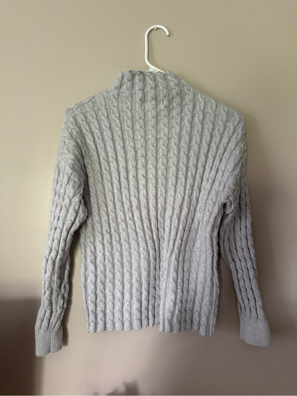 Philosophy Light Gray Cable Knit Turtleneck Sweater